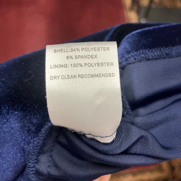 Ali & Jay Velvet Wrap Dress Navy Blue Sleeveless Midi Belted‎ Spaghetti Strap M - Picture 9 of 14